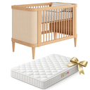 Ver imagem 1 de Berço Americano 2 em 1 com Colchão em Madeira Maciça e Palinha Linha Paglia Quater