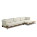 Ver imagem 1 de Sofá Sala de Estar Living Design Moderno 340cm Mesa Lateral Pés de Ferro Manacor Linho e Pu Bege/car