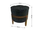 Ver imagem 6 de Kit 2 Puffs Pétala Decorativo Premium Apoio para Os Pés Banco Estofado Redondo Luxo Cor Preto