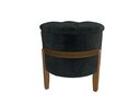 Ver imagem 5 de Kit 2 Puffs Pétala Decorativo Premium Apoio para Os Pés Banco Estofado Redondo Luxo Cor Preto