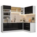 Ver imagem 2 de Armário de Cozinha Completa de Canto 416 Cm Branco/preto Lux Madesa 01