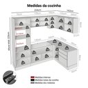 Ver imagem 3 de Armário de Cozinha Completa de Canto 416 Cm Branco/preto Lux Madesa 01