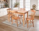 Ver imagem 1 de Conjunto de Mesa com 4 Cadeiras em Madeira Maciça Natural