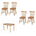 Ver imagem 2 de Conjunto de Mesa com 4 Cadeiras em Madeira Maciça Natural