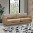 Ver imagem 1 de Sofá Decorativo Anthony 4 Lugares Sala de Estar 270cm Pés em Aço Couro Nude G88 - Gran Belo