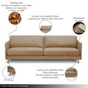 Ver imagem 3 de Sofá Decorativo Anthony 4 Lugares Sala de Estar 270cm Pés em Aço Couro Nude G88 - Gran Belo
