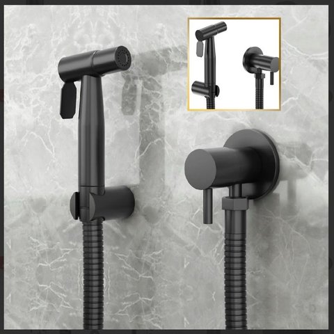 Ducha Higiênica Completa Aço Inox Acabamento Preto Goldenx