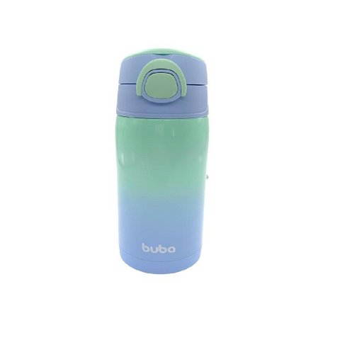 Copo Térmico Parede Dupla com Canudo Azul - Buba