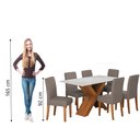 Ver imagem 6 de Conjunto de Mesa Sala de Jantar Tampo com Vidro 1,60m Grécia 6 Cadeiras Trieste Dobuê