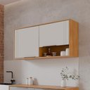 Ver imagem 2 de Armário Aéreo Aurea 120 Cm com 2 Portas Cinamomo/branco