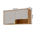 Ver imagem 4 de Armário Aéreo Aurea 120 Cm com 2 Portas Cinamomo/branco