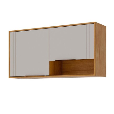 Armário Aéreo Aurea 120 Cm com 2 Portas Cinamomo/branco