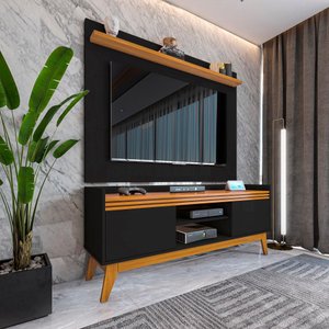 Rack Ripado 2 Portas com Painel para Tv 50 Polegadas Astúrias 136cm