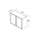 Ver imagem 3 de Armário Aéreo Berlim 80cm 2 Portas MDF-MDP Giratória Branco e Carvalho