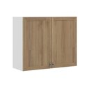 Ver imagem 1 de Armário Aéreo Berlim 80cm 2 Portas MDF-MDP Giratória Branco e Carvalho
