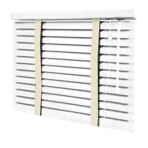 Persiana Horizontal - 1,30m Larg X 1,30m Alt - Alumínio 50mm com Fita Decorativa - Cor: Branca - Fit