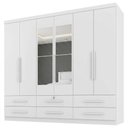 Ver imagem 1 de Guarda Roupa Casal 6 Portas com Espelho Mari 230 cm Branco Absoluto Zanz