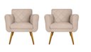 Ver imagem 1 de Jogo 02 Poltronas Estofadas Decorativas Para Consultório Isabella Suede Bege- LM DECOR