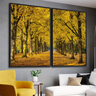 Quadro Paisagem Árvores Bosque Encantador Folhas Amarelas - 1