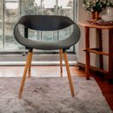 Ver imagem 3 de Cadeira de Jantar Onda Preta Poltrona Confortável Grande White Arrow