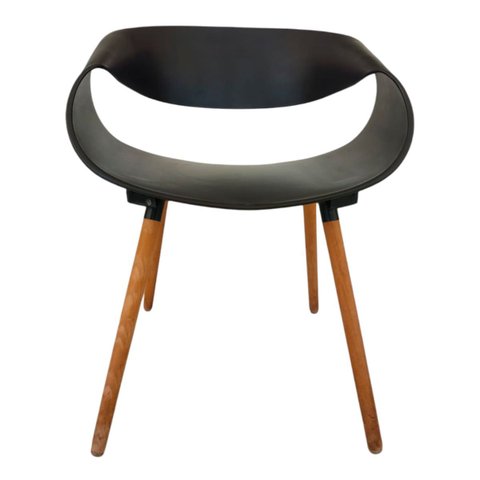 Cadeira  de Jantar Onda Preta Poltrona Confortável Grande White Arrow