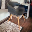 Ver imagem 7 de Cadeira de Jantar Onda Preta Poltrona Confortável Grande White Arrow