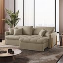 Ver imagem 5 de Sofá Cama A226 3 Lugares Retrátil e Reclinável 220cm Bege Linho