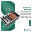 Ver imagem 4 de Cuba Cascata Gourmet Premium Torneira Lavador Copos Completa