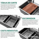 Ver imagem 3 de Cuba Cascata Gourmet Premium Torneira Lavador Copos Completa