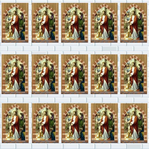 Placa Decorativa MDF 15 undiades Via Sacra Tamanho 20x29cm