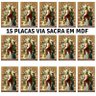 Placa Decorativa MDF 15 undiades Via Sacra Tamanho 20x29cm - 2