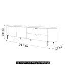 Ver imagem 4 de Rack Bancada de Tv 75 Pol 241cm Celi D04 Off White - Mpozenato