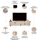Ver imagem 3 de Rack Bancada de Tv 75 Pol 241cm Celi D04 Off White - Mpozenato