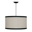 Ver imagem 2 de Lustre Lotus Pendente em Palha Indiana e Couro Sintético:preto