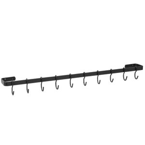 Suporte Porta Utensílios Cozinha 10 Ganchos 60cm Preto Fs
