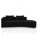 Ver imagem 5 de Sofá Curvo Decorativo Kimiko 327cm 4 Lugares Sala de Estar com Chaise Veludo Preto G52 - Gran Belo