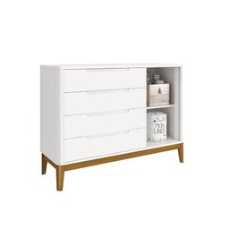 Cômoda com Porta e 4 Gavetas Boom Branco Fosco Reller - 2