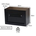Ver imagem 2 de Caixa de Correio Cartas Condomínio Detras Preta 15x30x18cm