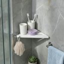 Ver imagem 1 de Prateleira de Canto Porta Shampoo em Aço Inoxidável Branco para Banheiro Grego Metal