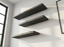 Ver imagem 3 de Kit 3 Prateleiras Preto Mdp 60x20 + 40x20 + 80x20 com Suporte