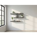 Ver imagem 1 de Kit 3 Prateleiras Preto Mdp 60x20 + 40x20 + 80x20 com Suporte