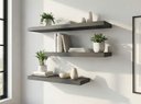 Ver imagem 2 de Kit 3 Prateleiras Preto Mdp 60x20 + 40x20 + 80x20 com Suporte
