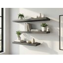Ver imagem 2 de Kit 3 Prateleiras Preto Mdp 60x20 + 40x20 + 80x20 com Suporte