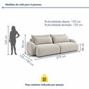 Ver imagem 3 de Sofá Cama Modular Orgânico Retrátil 4 Lugares 270cm com Base em Madeira Maciça Oxford