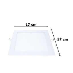 Kit 6 Painel Led Embutir Quadrado Luz Fria 6500k 12w 17cm - 3
