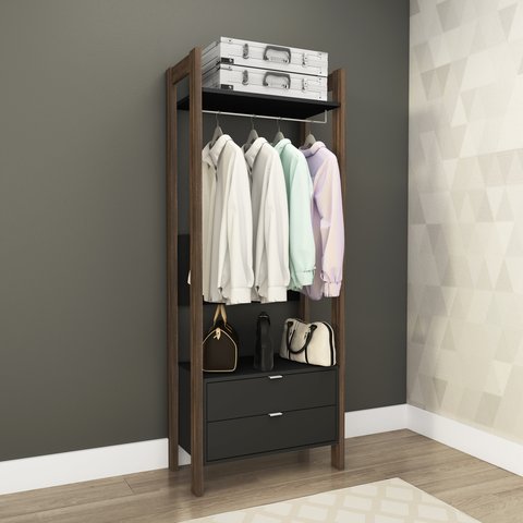 Closet Modulado com Arara e 2 Gavetas 
