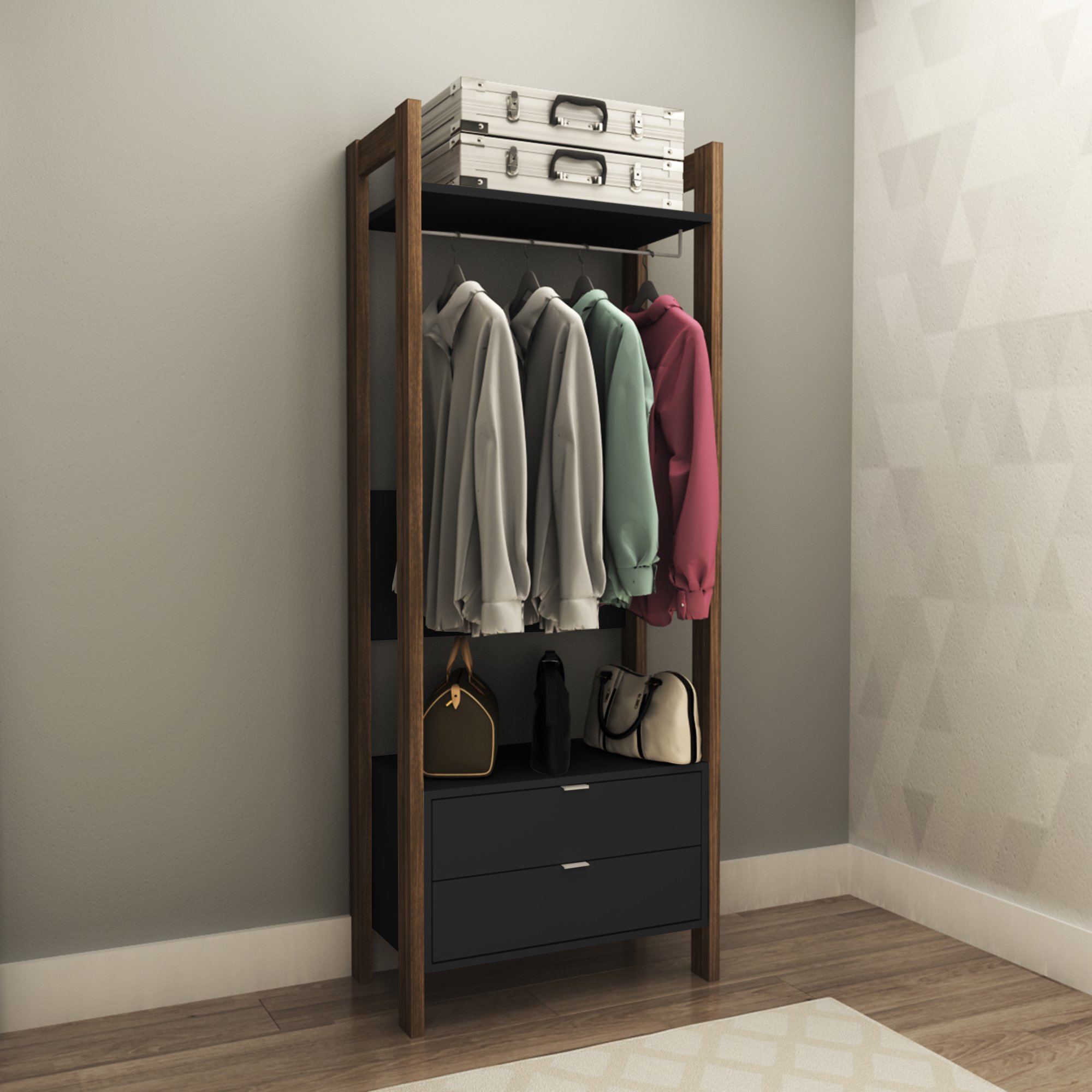 Closet Modulado com Arara e 2 Gavetas  - 6