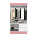 Ver imagem 4 de Guarda Roupa Ayla 4 Portas com Espelho Branco Rosa