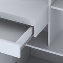 Ver imagem 6 de Escrivaninha Mesa Escritório com Estante Me4143 1 Gaveta 2 Portas 122,5cm Branca