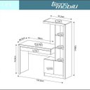 Ver imagem 4 de Escrivaninha Mesa Escritório com Estante ME4143 1 Gaveta 2 Portas 122,5cm Branca